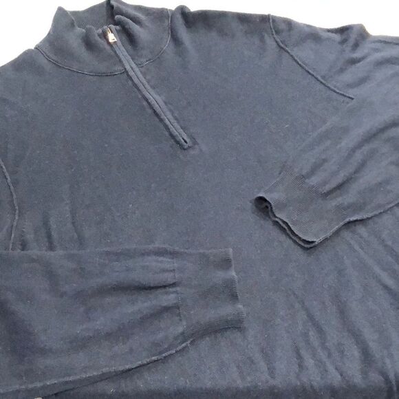 Banana Republic Silk Cashmere 1/4 Zip Sweater Sz. L - Picture 1 of 7